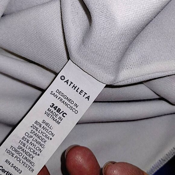 Athleta Womens Top Sz 34BC Green Racer‎ Tank Bra Insert Support Athletic Yoga - Picture 6 of 7